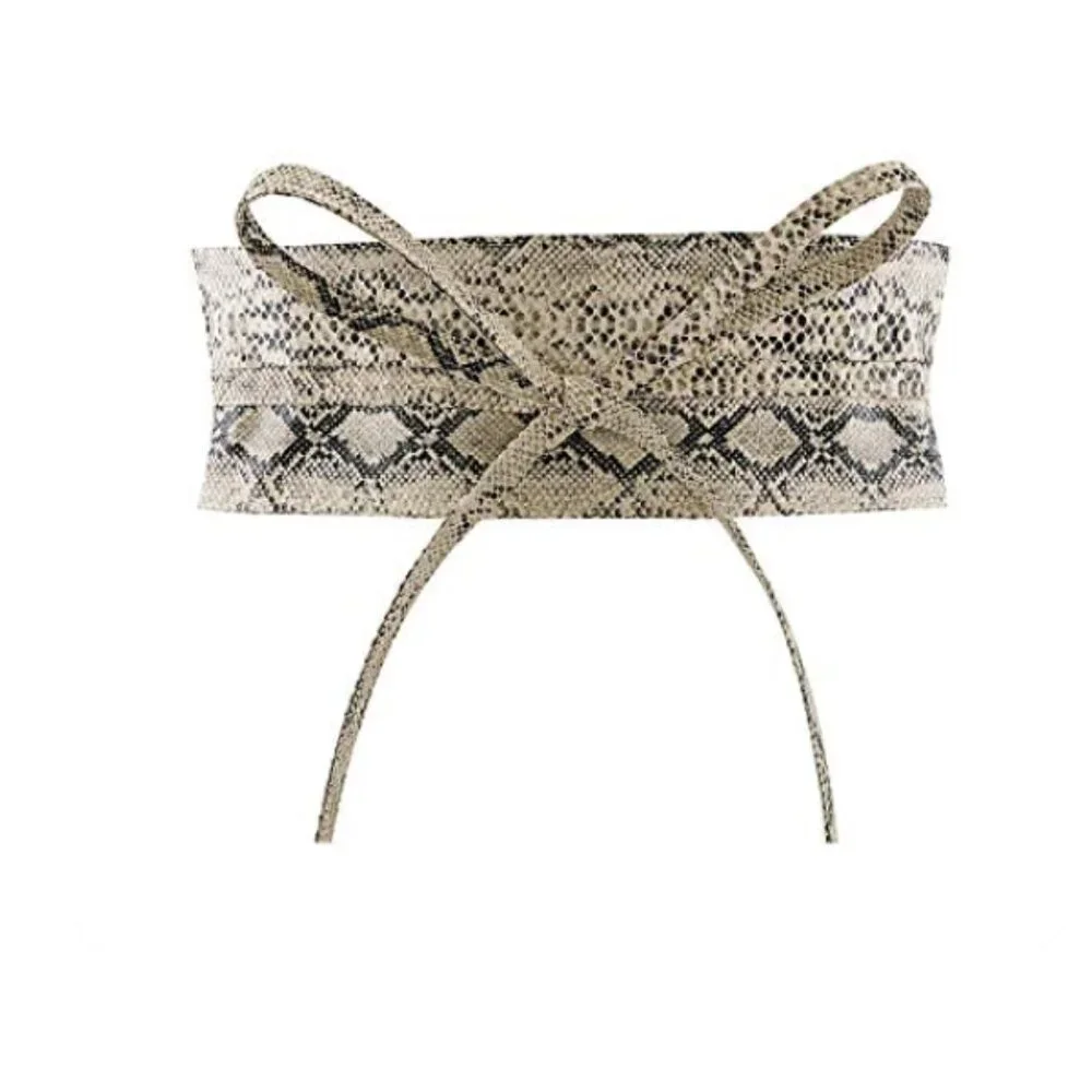 PU Leather Self Tie Wrap Belt